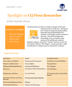 CQ Press Researcher database highlighted