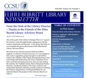 Library Fall 2018 Newsletter