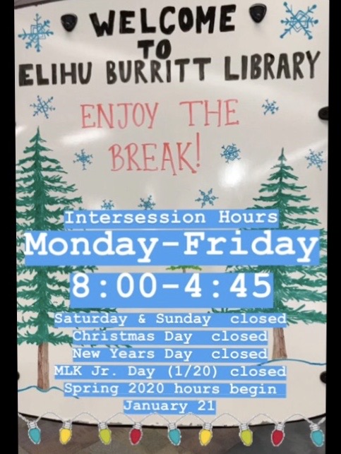 Winter Intersession hours are Monday through Friday, 8am-4:45pm