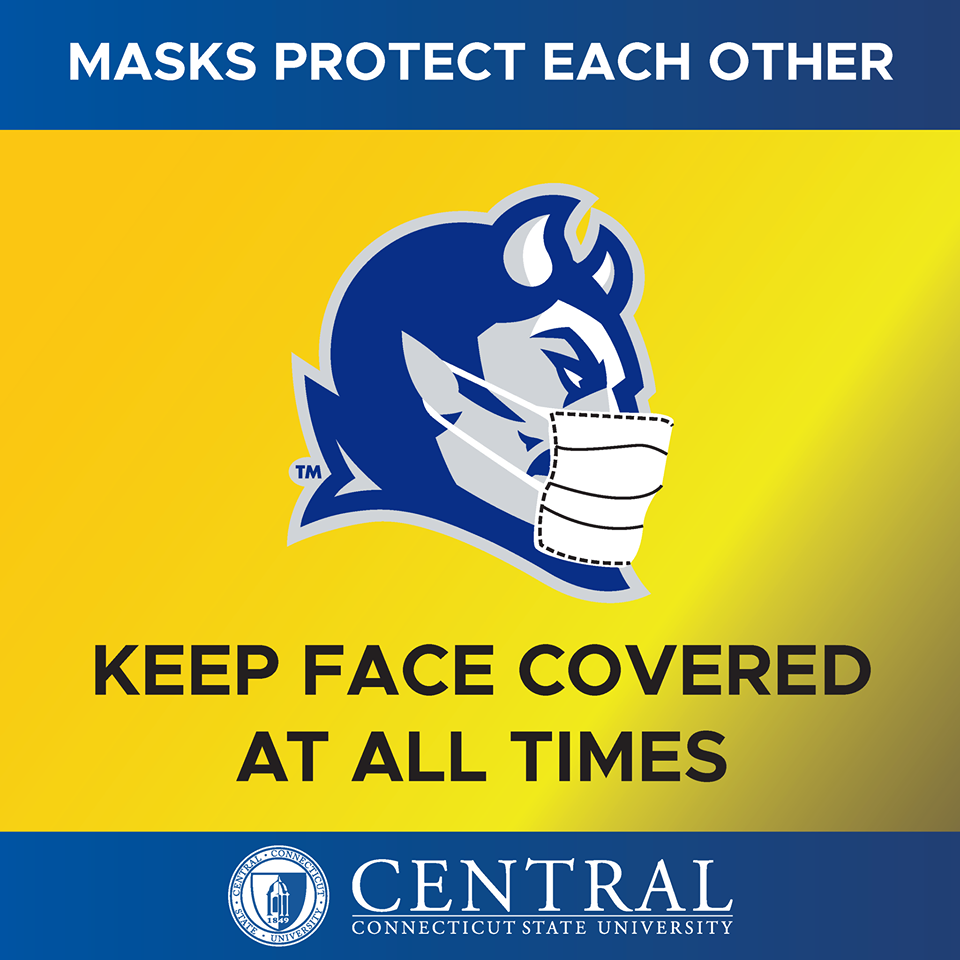 Illustration - Masks Protect Each Other - Keep Face Covered at ALL Times at CCSU