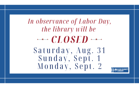 Sign showing closed hours for the Labor Day holiday - Saturday 8/31 through Monday 9/2