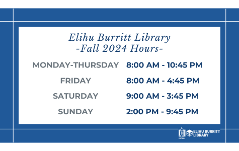 Fall 2024 Hours: Monday-Thursday - 8am-10:45pm; Friday: 8am-4:45pm; Saturday: 9am-3:45pm; Sunday: 2-9:45pm